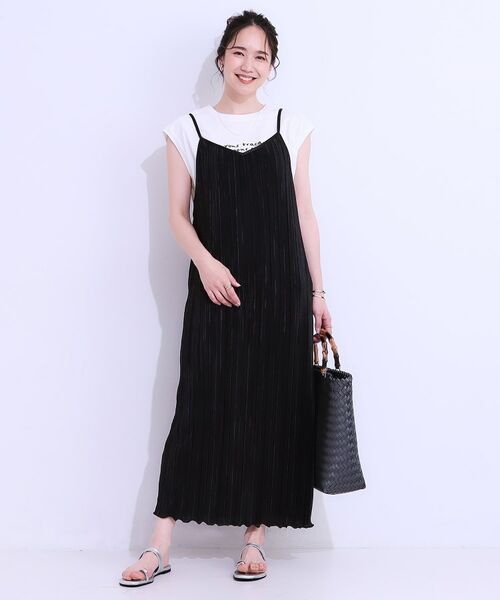 SHOO・LA・RUE / シューラルー ロング・マキシ丈ワンピース | 【S-LL】大人の楽ちんスタイルに プリーツキャミワンピース | 詳細1