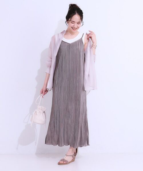 SHOO・LA・RUE / シューラルー ロング・マキシ丈ワンピース | 【S-LL】大人の楽ちんスタイルに プリーツキャミワンピース | 詳細5