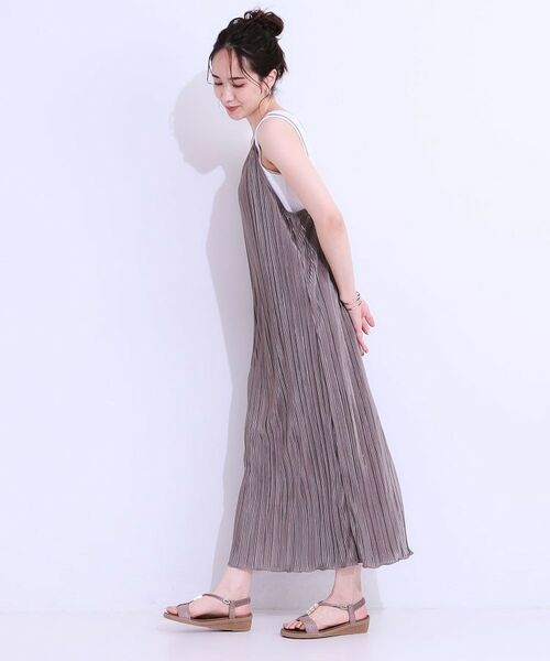 SHOO・LA・RUE / シューラルー ロング・マキシ丈ワンピース | 【S-LL】大人の楽ちんスタイルに プリーツキャミワンピース | 詳細6