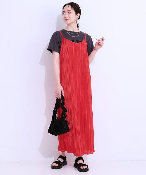 SHOO・LA・RUE / シューラルー ロング・マキシ丈ワンピース | 【S-LL】大人の楽ちんスタイルに プリーツキャミワンピース | 詳細9