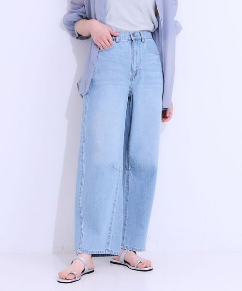 SHOO・LA・RUE / シューラルー デニムパンツ | 【S-LL】大人のこなれ見えスタイルに カーブデニムパンツ(ブルー(091))