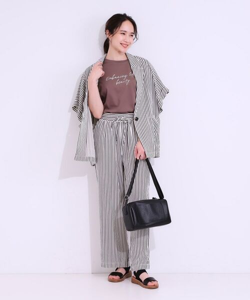 SHOO・LA・RUE / シューラルー パンツ | 【セットアップ可能/ひんやり/吸水速乾】サッカーストライプイージーパンツ | 詳細11