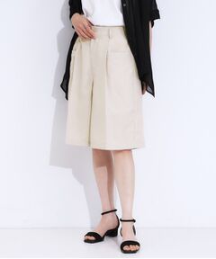 SHOO・LA・RUE / シューラルー ショート・ハーフ・半端丈パンツ | 【S-LL】大人のための 麻調タックハーフパンツ