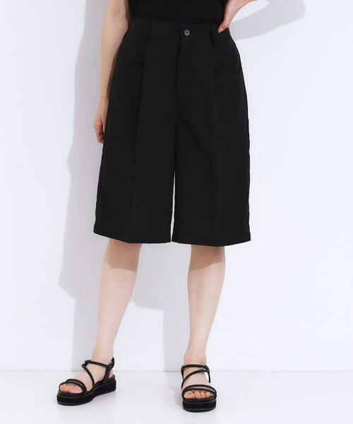 SHOO・LA・RUE / シューラルー ショート・ハーフ・半端丈パンツ | 【S-LL】大人のための 麻調タックハーフパンツ | 詳細1