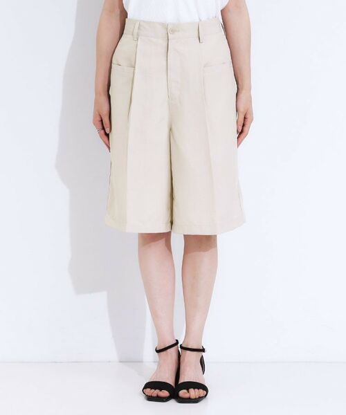 SHOO・LA・RUE / シューラルー ショート・ハーフ・半端丈パンツ | 【S-LL】大人のための 麻調タックハーフパンツ | 詳細9