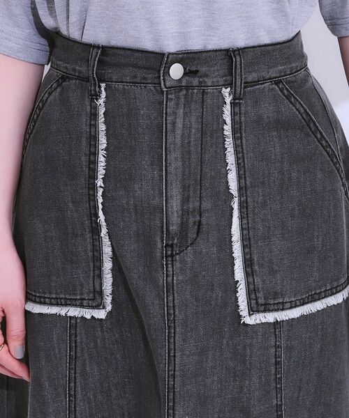 SHOO・LA・RUE / シューラルー スカート | 【S-LL】フリンジポケットがアクセント デニムフレアスカート | 詳細12
