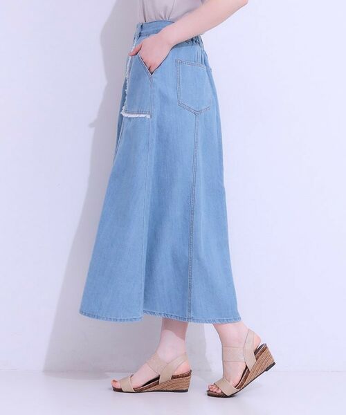 SHOO・LA・RUE / シューラルー スカート | 【S-LL】フリンジポケットがアクセント デニムフレアスカート | 詳細2