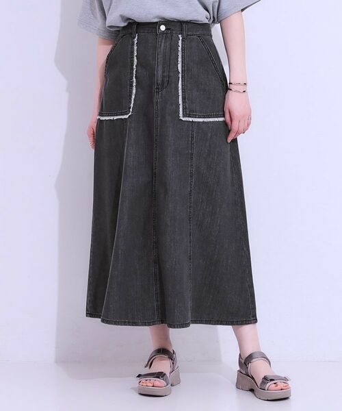 SHOO・LA・RUE / シューラルー スカート | 【S-LL】フリンジポケットがアクセント デニムフレアスカート | 詳細5