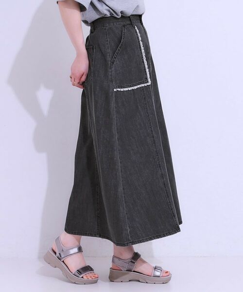 SHOO・LA・RUE / シューラルー スカート | 【S-LL】フリンジポケットがアクセント デニムフレアスカート | 詳細6