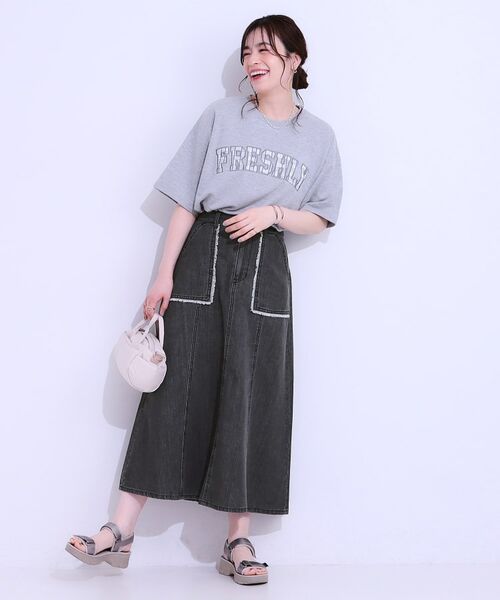 SHOO・LA・RUE / シューラルー スカート | 【S-LL】フリンジポケットがアクセント デニムフレアスカート | 詳細7