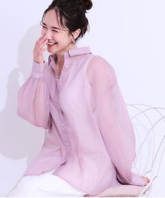 SHOO・LA・RUE / シューラルー シャツ・ブラウス | 大人の上品なシアー感 オーガンジー シアーシャツ