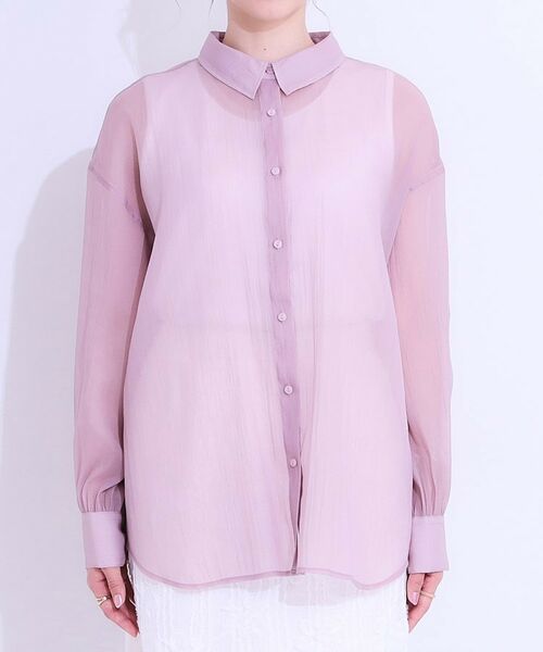 SHOO・LA・RUE / シューラルー シャツ・ブラウス | 大人の上品なシアー感 オーガンジー シアーシャツ | 詳細17