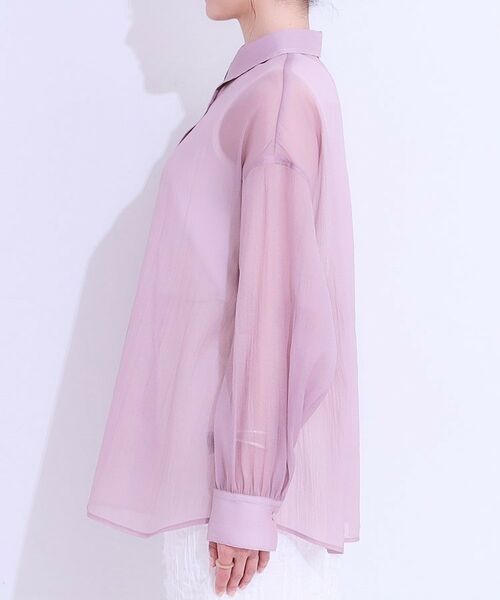 SHOO・LA・RUE / シューラルー シャツ・ブラウス | 大人の上品なシアー感 オーガンジー シアーシャツ | 詳細18