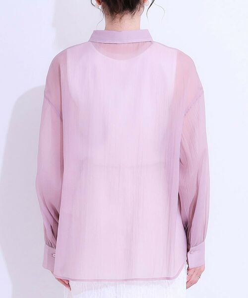 SHOO・LA・RUE / シューラルー シャツ・ブラウス | 大人の上品なシアー感 オーガンジー シアーシャツ | 詳細19