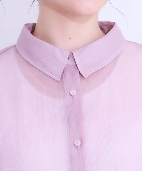 SHOO・LA・RUE / シューラルー シャツ・ブラウス | 大人の上品なシアー感 オーガンジー シアーシャツ | 詳細20