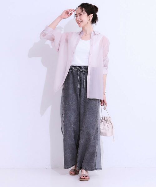 SHOO・LA・RUE / シューラルー シャツ・ブラウス | 大人の上品なシアー感 オーガンジー シアーシャツ | 詳細3