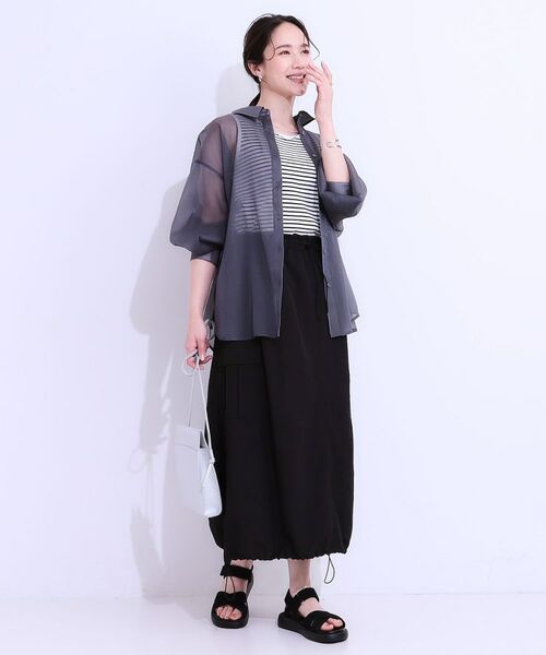 SHOO・LA・RUE / シューラルー シャツ・ブラウス | 大人の上品なシアー感 オーガンジー シアーシャツ | 詳細7