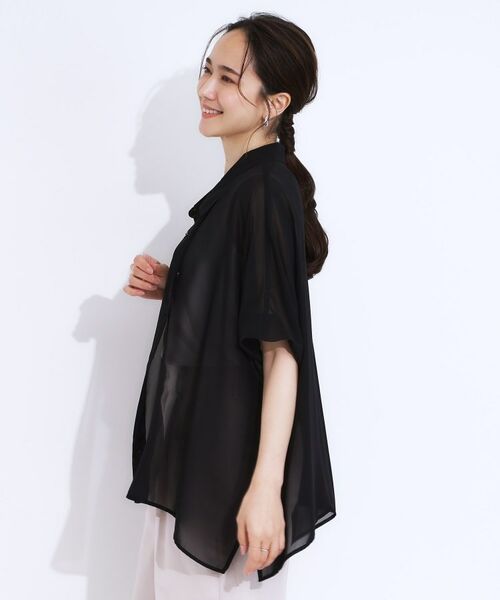 SHOO・LA・RUE / シューラルー シャツ・ブラウス | 大人のシアー感 ゆるさらポンチョシャツ | 詳細10