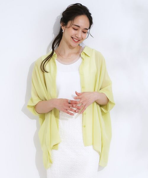 SHOO・LA・RUE / シューラルー シャツ・ブラウス | 大人のシアー感 ゆるさらポンチョシャツ | 詳細13
