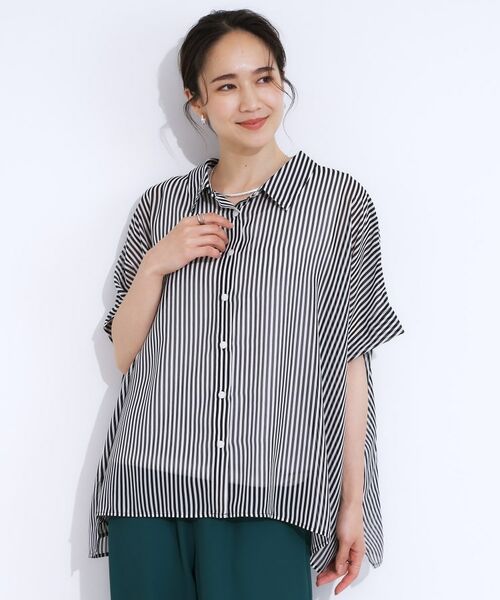 SHOO・LA・RUE / シューラルー シャツ・ブラウス | 大人のシアー感 ゆるさらポンチョシャツ | 詳細5