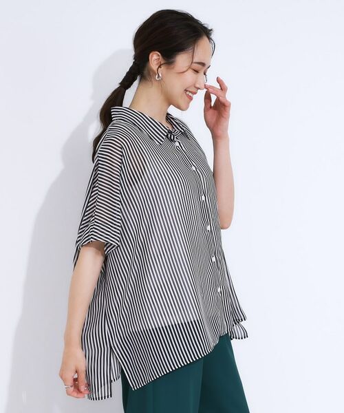 SHOO・LA・RUE / シューラルー シャツ・ブラウス | 大人のシアー感 ゆるさらポンチョシャツ | 詳細6