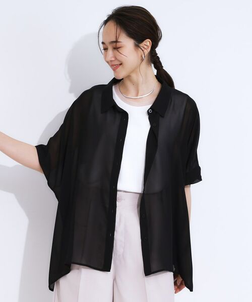 SHOO・LA・RUE / シューラルー シャツ・ブラウス | 大人のシアー感 ゆるさらポンチョシャツ | 詳細9