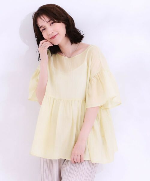 SHOO・LA・RUE / シューラルー シャツ・ブラウス | 【S-LL】ふわっと揺れる ペプラムデザインブラウス | 詳細10