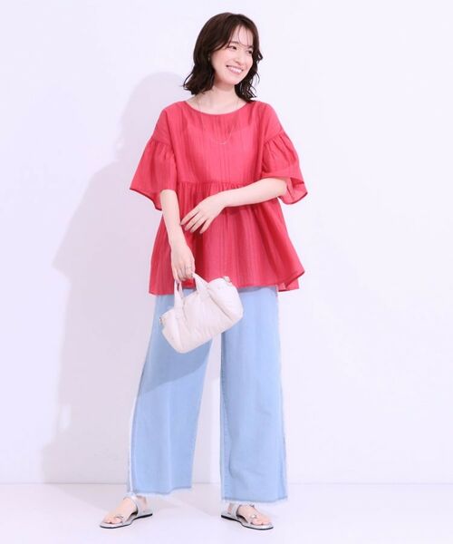 SHOO・LA・RUE / シューラルー シャツ・ブラウス | 【S-LL】ふわっと揺れる ペプラムデザインブラウス | 詳細7