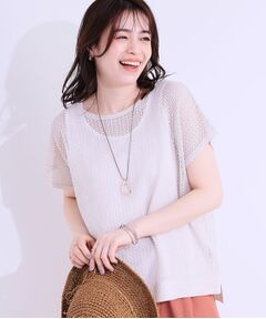 SHOO・LA・RUE / シューラルー ニット・セーター | 【S-LL/2点セット】程よいラメが上品 透かしニット＋タンクトップ