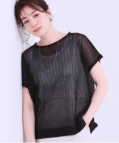 SHOO・LA・RUE / シューラルー ニット・セーター | 【S-LL/2点セット】程よいラメが上品 透かしニット＋タンクトップ