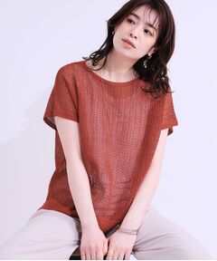 SHOO・LA・RUE / シューラルー ニット・セーター | 【S-LL/2点セット】程よいラメが上品 透かしニット＋タンクトップ