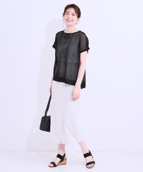 SHOO・LA・RUE / シューラルー ニット・セーター | 【S-LL/2点セット】程よいラメが上品 透かしニット＋タンクトップ | 詳細11