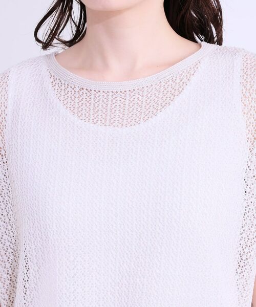 SHOO・LA・RUE / シューラルー ニット・セーター | 【S-LL/2点セット】程よいラメが上品 透かしニット＋タンクトップ | 詳細16