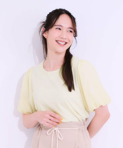 SHOO・LA・RUE / シューラルー カットソー | 【S-LL/ひんやり/UV】お袖シアー バルーントップス | 詳細13