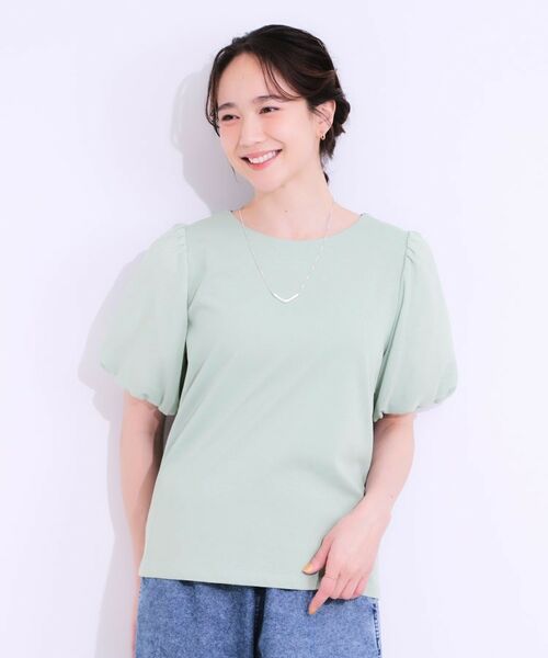 SHOO・LA・RUE / シューラルー カットソー | 【S-LL/ひんやり/UV】お袖シアー バルーントップス | 詳細9