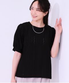 SHOO・LA・RUE / シューラルー カットソー | 【S-LL/二の腕カバー】大人フェミニンな印象に ジャカードレーストップス