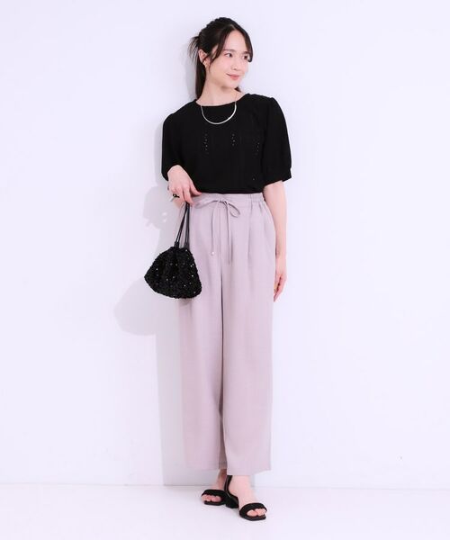 SHOO・LA・RUE / シューラルー カットソー | 【S-LL/二の腕カバー】大人フェミニンな印象に ジャカードレーストップス | 詳細11