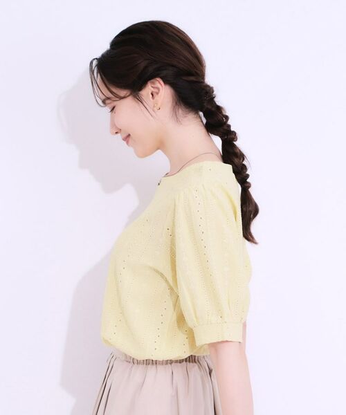 SHOO・LA・RUE / シューラルー カットソー | 【S-LL/二の腕カバー】大人フェミニンな印象に ジャカードレーストップス | 詳細14