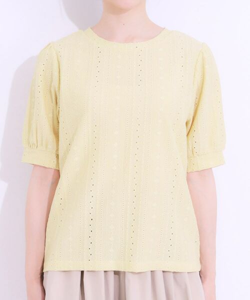 SHOO・LA・RUE / シューラルー カットソー | 【S-LL/二の腕カバー】大人フェミニンな印象に ジャカードレーストップス | 詳細21