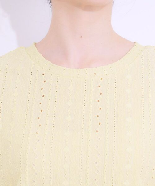 SHOO・LA・RUE / シューラルー カットソー | 【S-LL/二の腕カバー】大人フェミニンな印象に ジャカードレーストップス | 詳細24