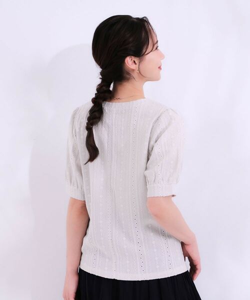 SHOO・LA・RUE / シューラルー カットソー | 【S-LL/二の腕カバー】大人フェミニンな印象に ジャカードレーストップス | 詳細6