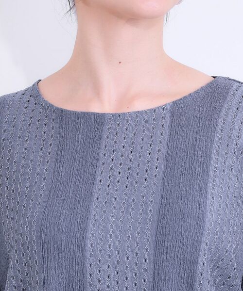 SHOO・LA・RUE / シューラルー シャツ・ブラウス | 【S-LL/二の腕カバー】お袖ギャザーリボン アイレット刺繍トップス | 詳細16