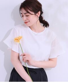 SHOO・LA・RUE / シューラルー カットソー | 【ひんやり/プチプラ】女性らしさ溢れる お袖シアーフリルトップス