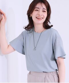 SHOO・LA・RUE / シューラルー カットソー | 【ひんやり/プチプラ】女性らしさ溢れる お袖シアーフリルトップス