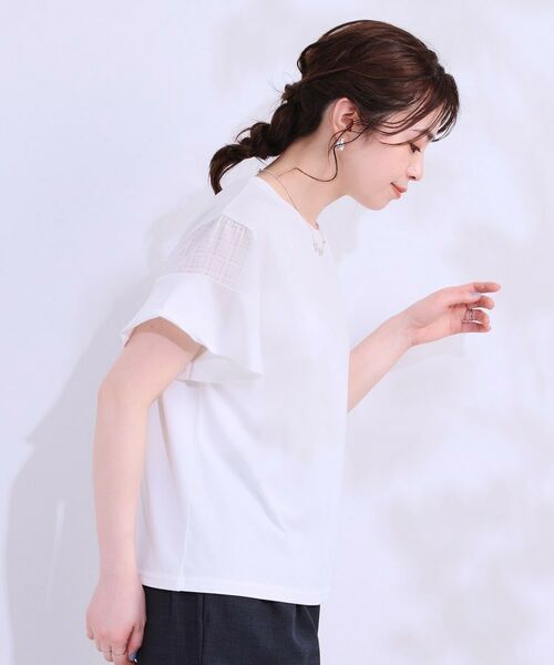 SHOO・LA・RUE / シューラルー カットソー | 【ひんやり/プチプラ】女性らしさ溢れる お袖シアーフリルトップス | 詳細10