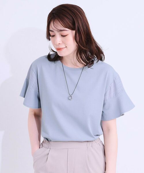 SHOO・LA・RUE / シューラルー カットソー | 【ひんやり/プチプラ】女性らしさ溢れる お袖シアーフリルトップス | 詳細13