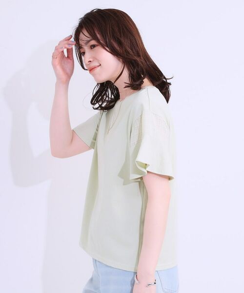 SHOO・LA・RUE / シューラルー カットソー | 【ひんやり/プチプラ】女性らしさ溢れる お袖シアーフリルトップス | 詳細2