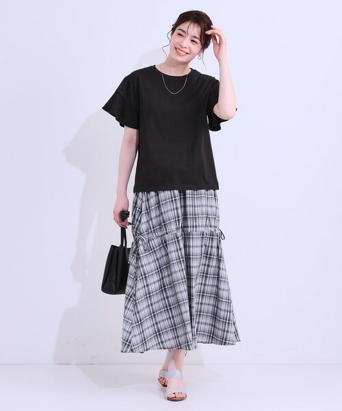 SHOO・LA・RUE / シューラルー カットソー | 【ひんやり/プチプラ】女性らしさ溢れる お袖シアーフリルトップス | 詳細7