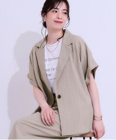 SHOO・LA・RUE / シューラルー テーラードジャケット | 【セットアップ可】麻調半袖ジャケット