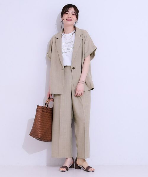 SHOO・LA・RUE / シューラルー テーラードジャケット | 【セットアップ可】麻調半袖ジャケット | 詳細11